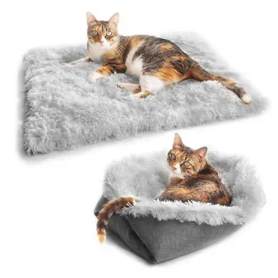 2-in-1 Foldable Washable Plush Pet Bed_1 2-in-1 Foldable Washable Plush Pet Bed_1