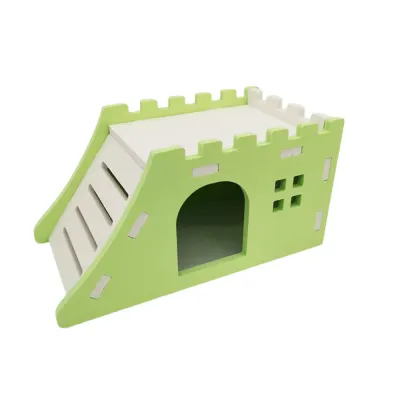 Crenellated Top Design PVC Hutch Hamster Green Crenellated Top Design PVC Hutch Hamster Green