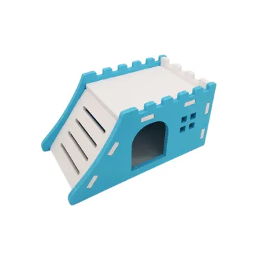 Crenellated Top Design PVC Hutch Hamster Blue Crenellated Top Design PVC Hutch Hamster Blue