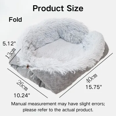 Thickened 2-in-1 Foldable Washable Plush Pet Bed Size Thickened 2-in-1 Foldable Washable Plush Pet Bed Size