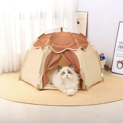 Tent-Style Polyester Fabric Cat Bed_5
