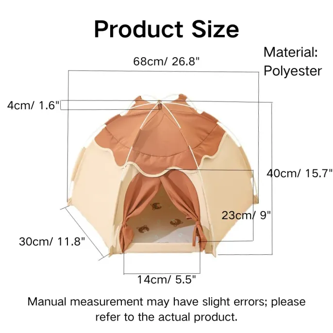 Tent-Style Polyester Fabric Cat Bed Size Tent-Style Polyester Fabric Cat Bed Size