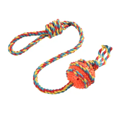 Dog Ball Toy with Cotton Rope Orange Dog Ball Toy with Cotton Rope Orange