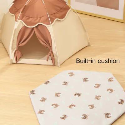 Tent-Style Polyester Fabric Cat Bed_3