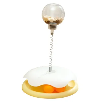 Puzzle Feeder and Chase Ball in One PP Cat Toy Yellow Puzzle Feeder and Chase Ball in One PP Cat Toy Yellow