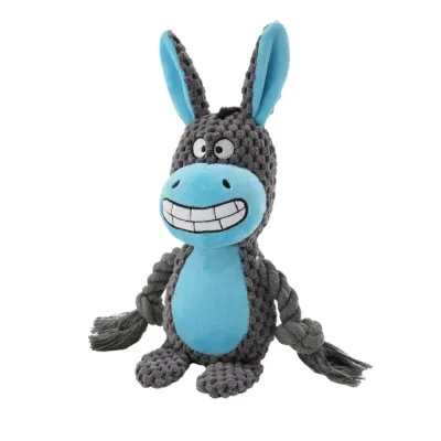 Double-Layer Plush Rope Dog Toy with Squeaker Crinkle Double-Layer Plush Rope Dog Toy with Squeaker Crinkle