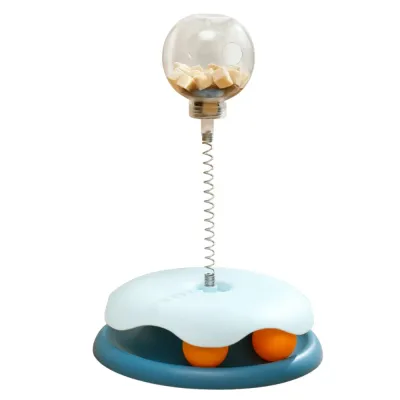 Puzzle Feeder and Chase Ball in One PP Cat Toy Blue Puzzle Feeder and Chase Ball in One PP Cat Toy Blue