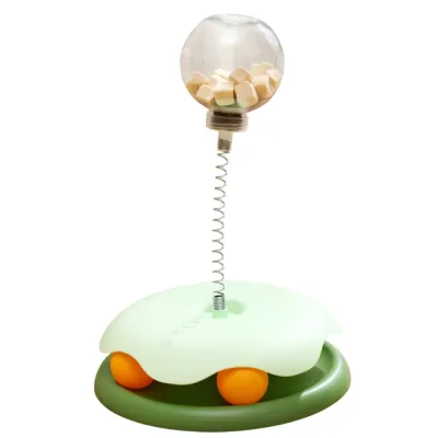 Puzzle Feeder and Chase Ball in One PP Cat Toy Green Puzzle Feeder and Chase Ball in One PP Cat Toy Green
