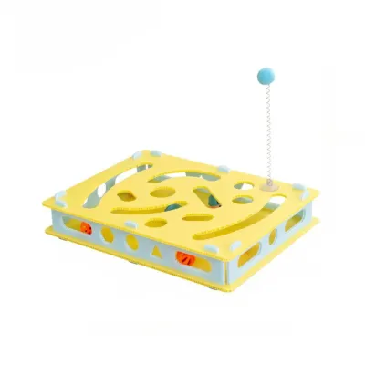 Puzzle Maze with Bells and Teaser Wand Interactive PP Cat Toy