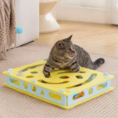 Puzzle Maze with Bells and Teaser Wand Interactive PP Cat Toy_4