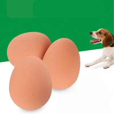  Egg-Shaped Rubber Interactive Dog Toy