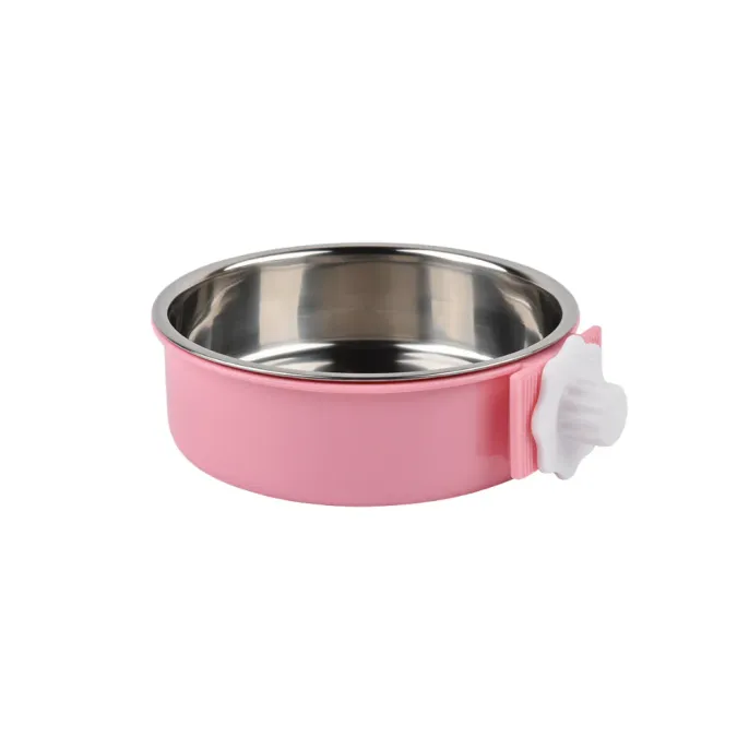 Adjustable Clamp On Stainless Steel Pet Bowl