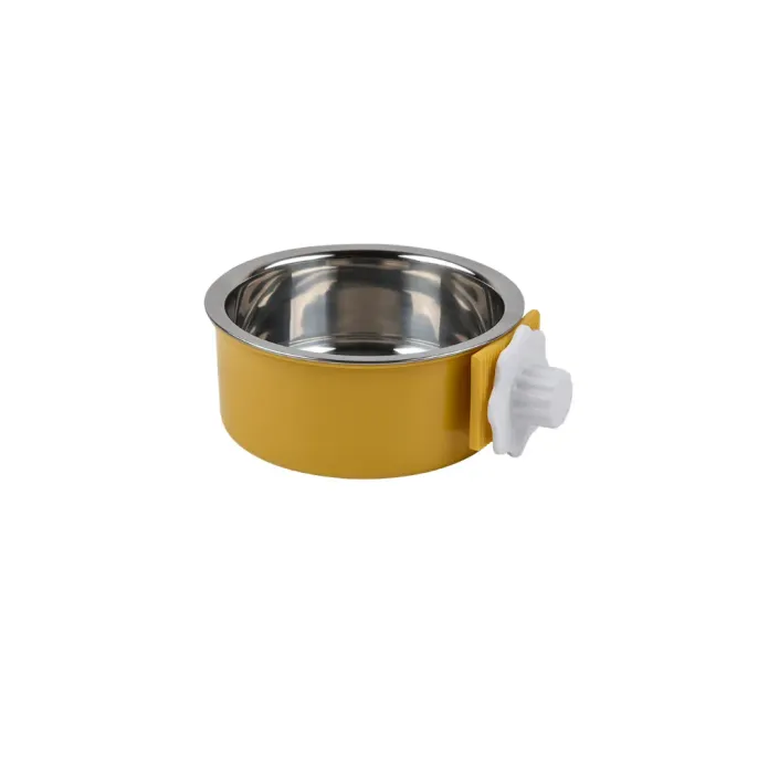 Adjustable Clamp On Stainless Steel Pet Bowl