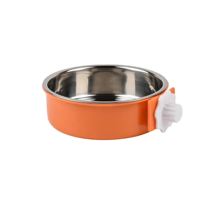 Adjustable Clamp On Stainless Steel Pet Bowl