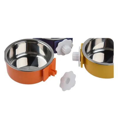 Adjustable Clamp On Stainless Steel Pet Bowl Adjustable Clamp On Stainless Steel Pet Bowl