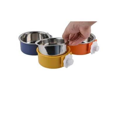 Adjustable Clamp On Stainless Steel Pet Bowl Adjustable Clamp On Stainless Steel Pet Bowl