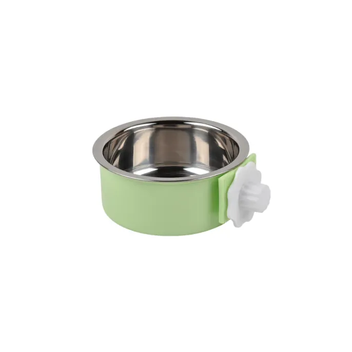 Adjustable Clamp On Stainless Steel Pet Bowl