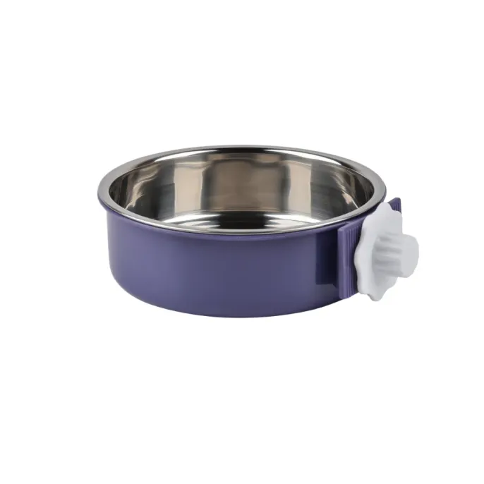 Adjustable Clamp On Stainless Steel Pet Bowl