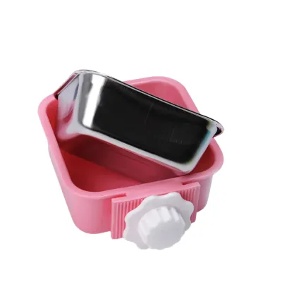  Clip-On Cage Feeder Stainless Steel Pet Bowl  
