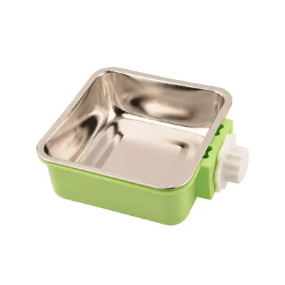 Clip-On Cage Feeder Stainless Steel Pet Bowl Clip-On Cage Feeder Stainless Steel Pet Bowl
