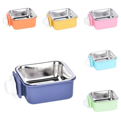  Clip-On Cage Feeder Stainless Steel Pet Bowl  