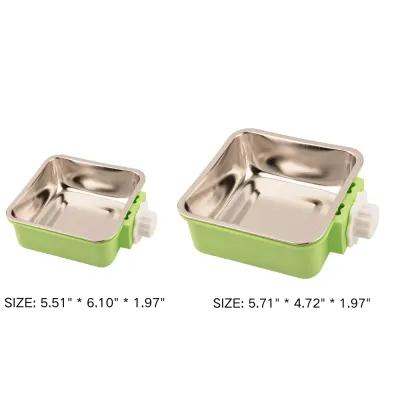  Clip-On Cage Feeder Stainless Steel Pet Bowl  