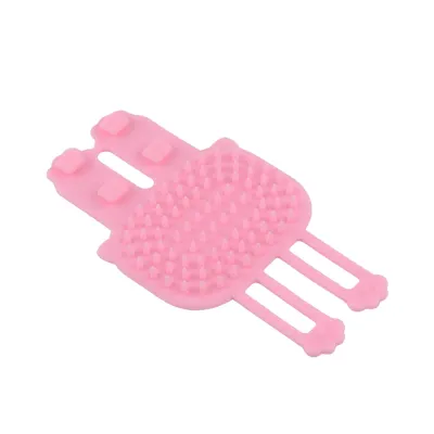 Soft Flexible Silicone Pet Grooming Massage Brush Pink Soft Flexible Silicone Pet Grooming Massage Brush Pink