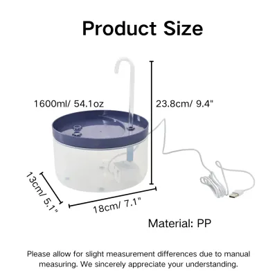 Pet Water Fountain Size