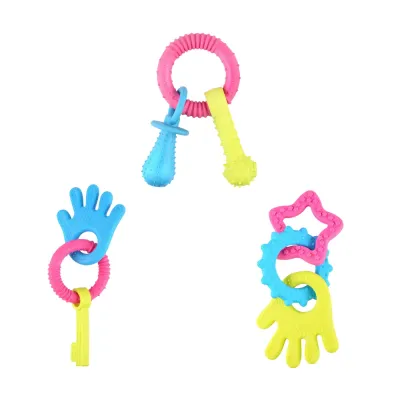 Durable Interactive TPR Dog Ring Toy Set with Bell_1