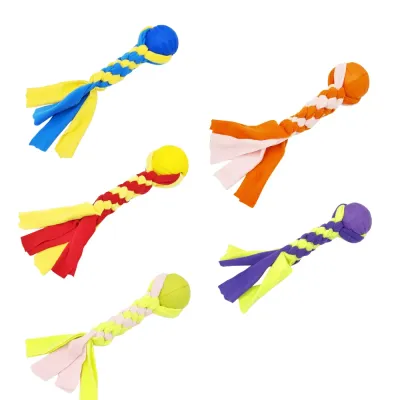 Small Size Colorful Woven Polyester Dog Training Chew Toy Ball Small Size Colorful Woven Polyester Dog Training Chew Toy Ball