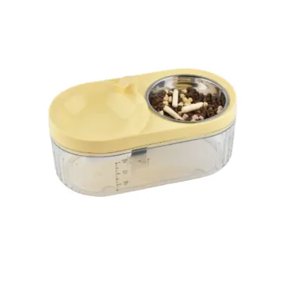 Electric Detachable Fountain Filtration Pet Feeder Yellow