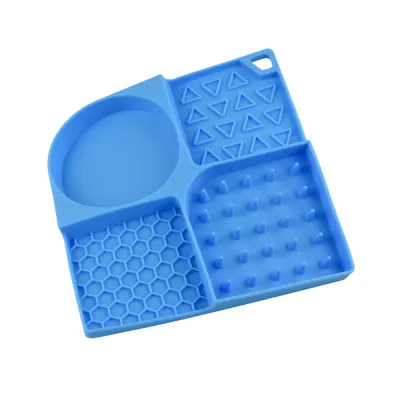 Silicone Pet Lick Mat with Suction Base Blue