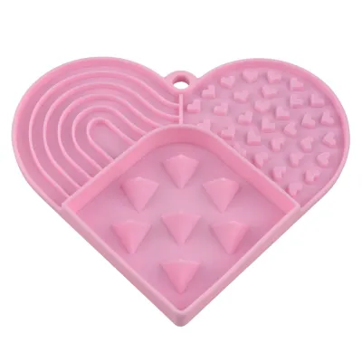 Heart-Shaped Non-Slip Slow Feed Design Silicone Pet Lick Mat_9