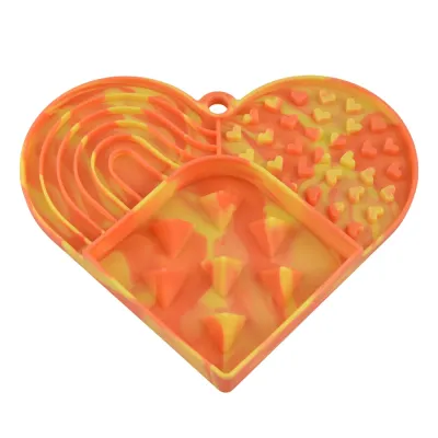 Heart-Shaped Non-Slip Slow Feed Design Silicone Pet Lick Mat_2