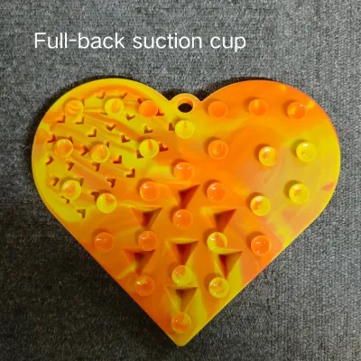 Heart-Shaped Non-Slip Slow Feed Design Silicone Pet Lick Mat_8