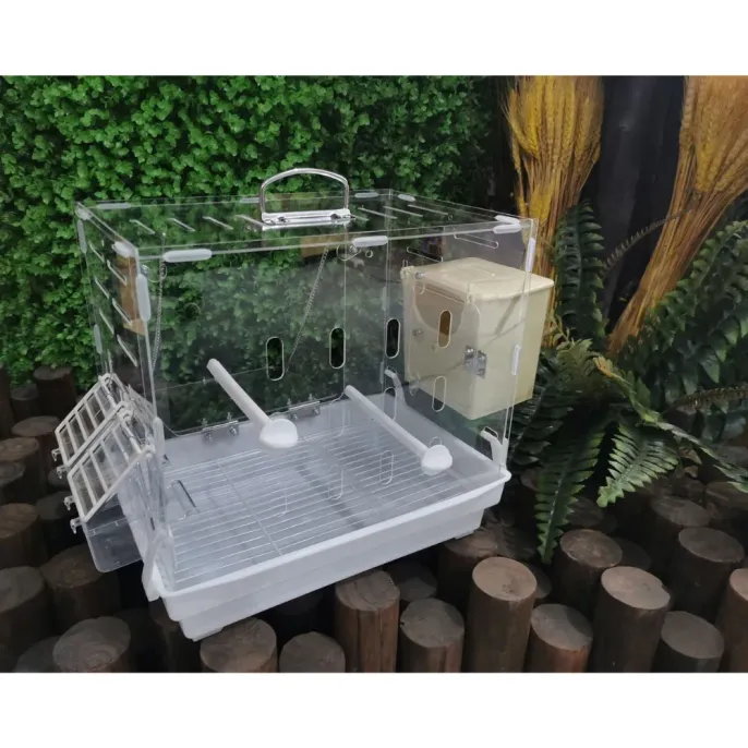 Small Parrot Nest Box for Breeding – Wooden Bird House for Budgies, Cockatiels, Lovebirds 