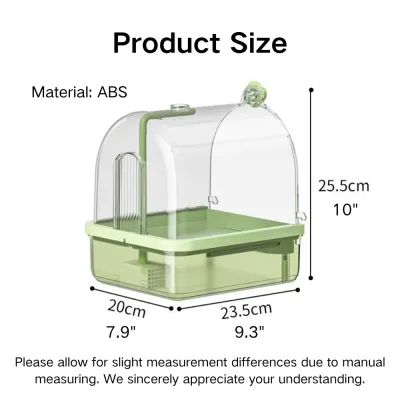 Easy-Clean Transparent ABS Bird Bath Size Easy-Clean Transparent ABS Bird Bath Size