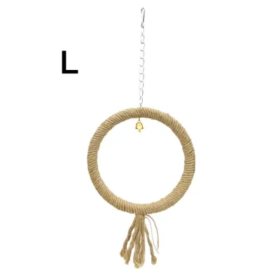 Hemp Rope Bird Swing Ring Toy L Hemp Rope Bird Swing Ring Toy L