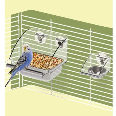  Spacious Metal Bird Cage with Perch & Feeder