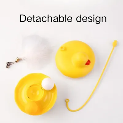 Duck ABS Tower Track Ball Cat Toy with Teaser Wand_2 Duck ABS Tower Track Ball Cat Toy with Teaser Wand_2