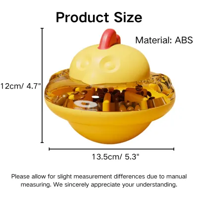 Chicken Design Wobbly Durable ABS Pet Treat Toy Size