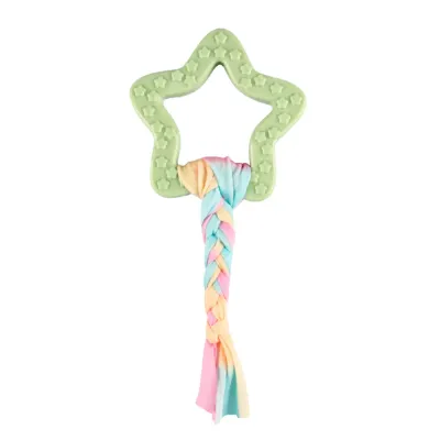Star Shape TPR Dog Toy Green
