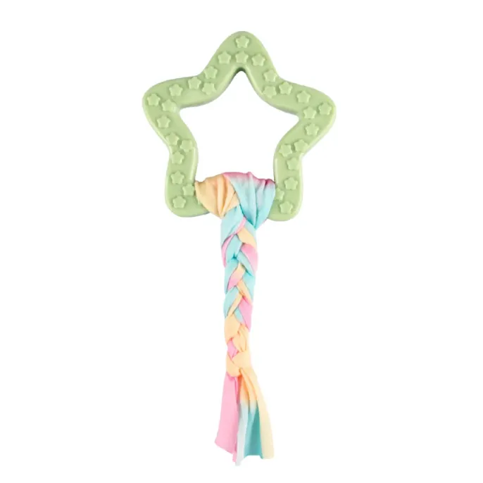 Star Shape TPR Dog Toy Green