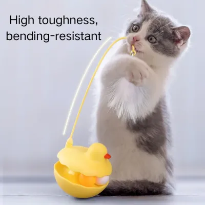 Duck ABS Tower Track Ball Cat Toy with Teaser Wand_1 Duck ABS Tower Track Ball Cat Toy with Teaser Wand_1