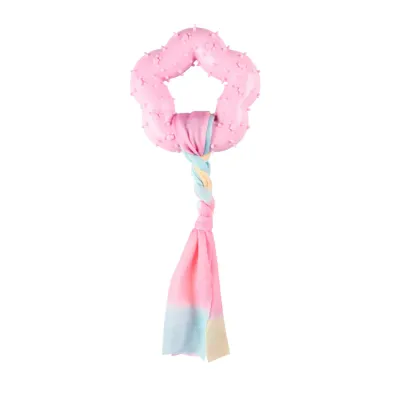 TPR Ring Braided Rope Dog Toy Pink TPR Ring Braided Rope Dog Toy Pink