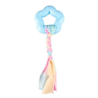 TPR Ring Braided Rope Dog Toy Blue TPR Ring Braided Rope Dog Toy Blue
