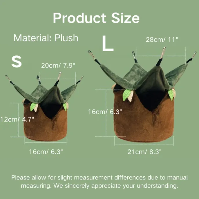 Ventilated Sun Protection Hanging Plush Bird Nest Size