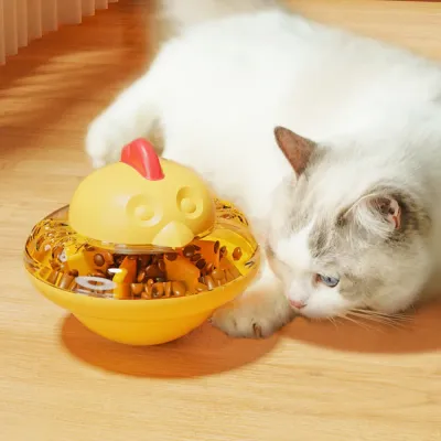 Chicken Design Wobbly Durable ABS Pet Treat Toy_4