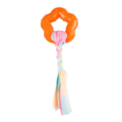 TPR Ring Braided Rope Dog Toy Orange TPR Ring Braided Rope Dog Toy Orange