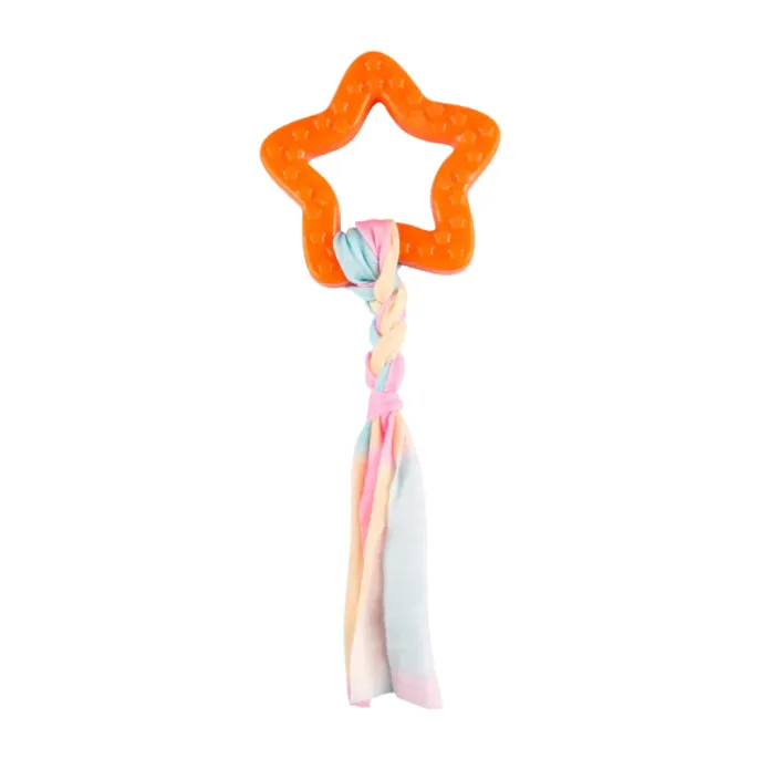 Star Shape TPR Dog Toy Orange